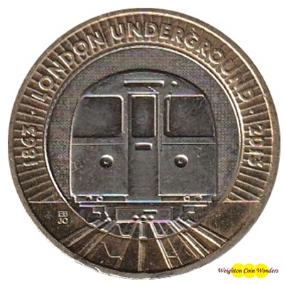 2013 £2 Coin - London Underground "The Train" - Click Image to Close